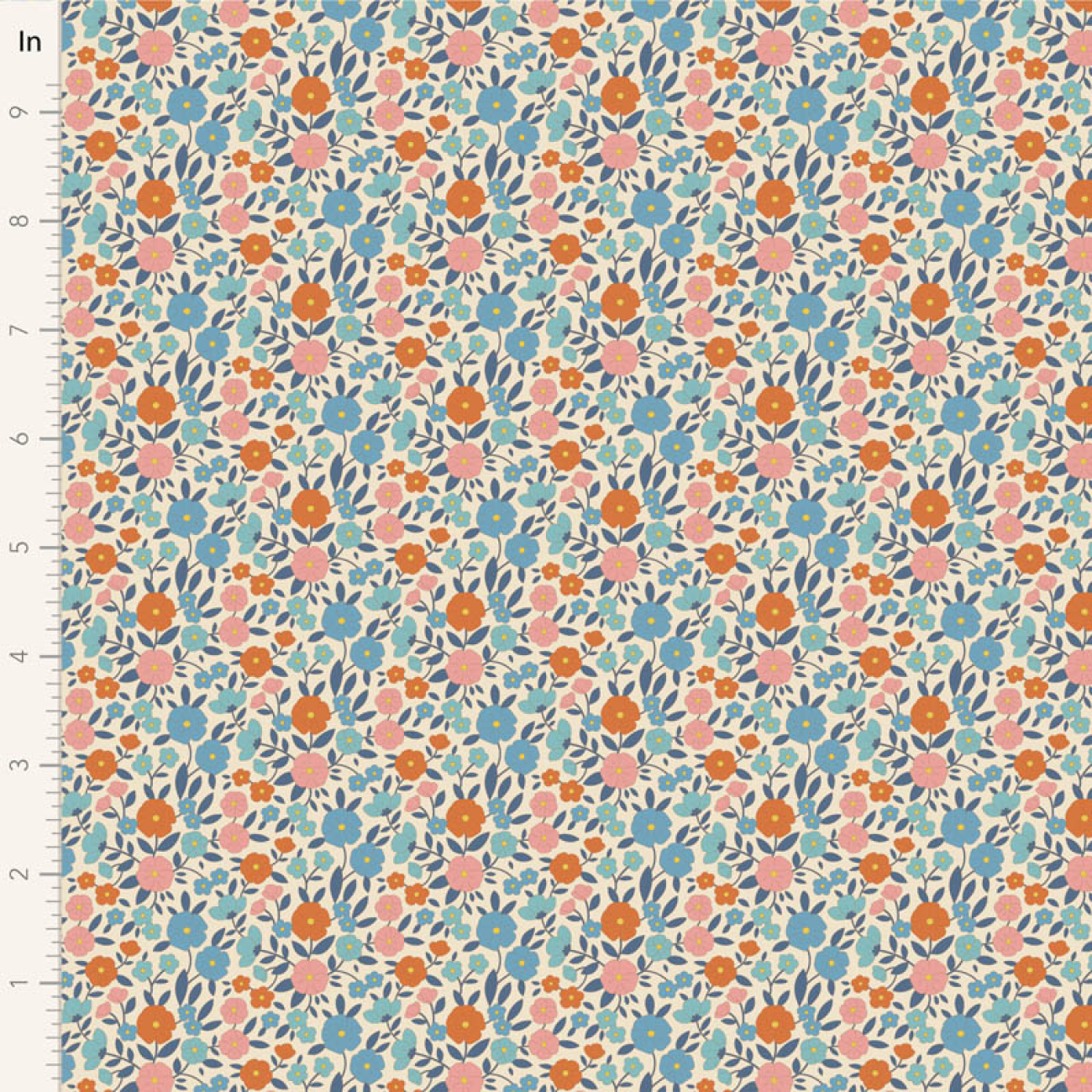 Tilda Patchwork Stoff Baumwolle - Wallflower - Janice Blue